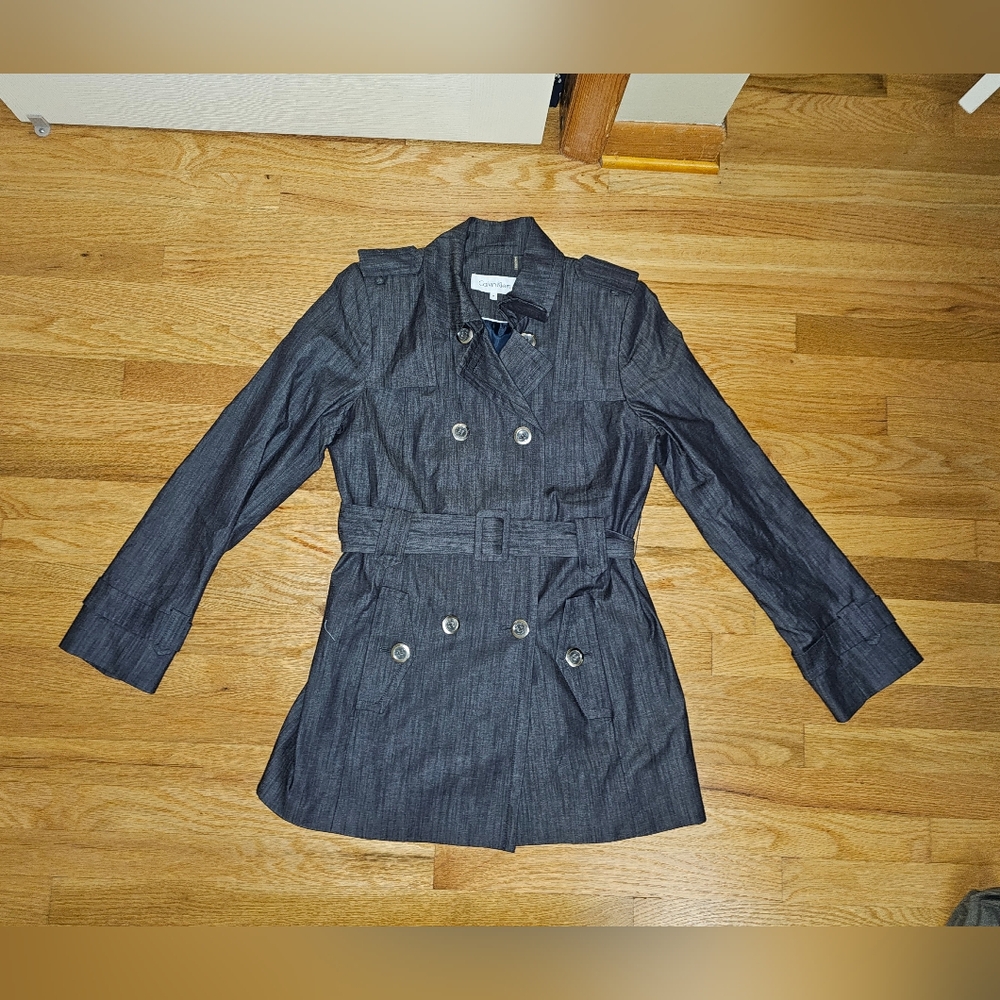 Calvin Klein Gray Double-Breasted Jacket Women